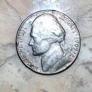 1969 Nickel minting error faded house house double dye